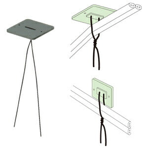JAPPY（ジャッピー）因幡電機産業 PKS-B-JB 二重天井用ケーブル支持材 カクピタ　接着剤固定タイプ （20入）