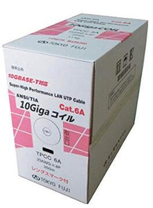 冨士電線 Cat6A 単線 10G-T　LAN（UTP）ケーブル（200m巻） TPCC6A 23AWGX4P (ブルー)