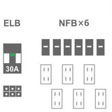 セフティー電気用品　仮設電灯分電盤　主幹ブレーカ3P30A 分岐2P2E6回路　SL30-60