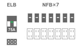 セフティー電気用品　仮設電灯分電盤　メイン75A　NFB2P20A×7回路　ML75-70